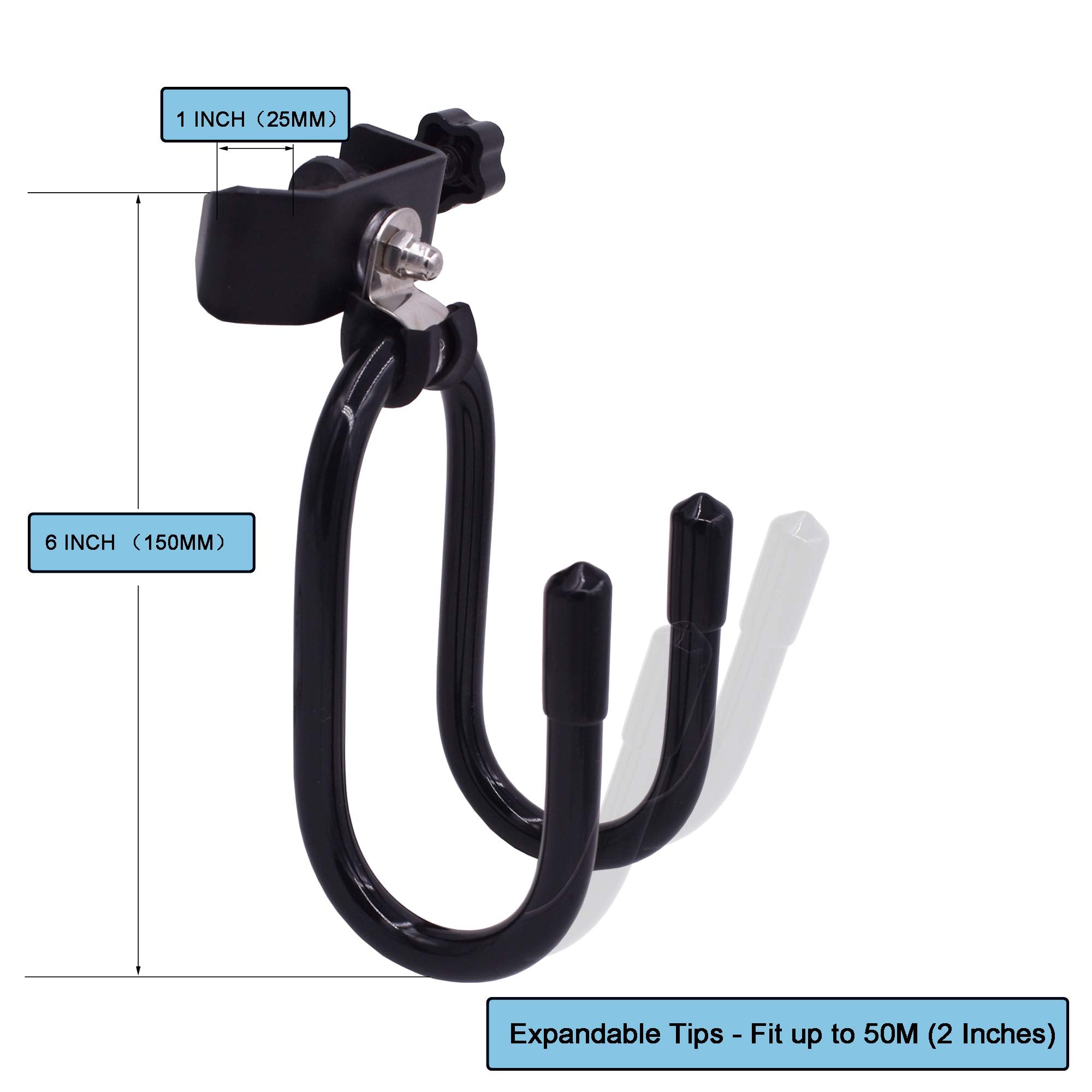 YYST Microphone Stand Clamp-On Studio Headphone Hanger Holder Hook Rack for Headphone, Cords, Tambourines, etc- No Instrument (1